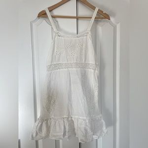 Zara white spring summer sleeveless lace-like cotton dress